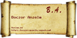Boczor Anzelm névjegykártya